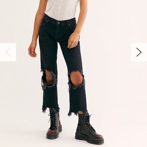 Free People Mid-Rose Straight-Leg Jeans